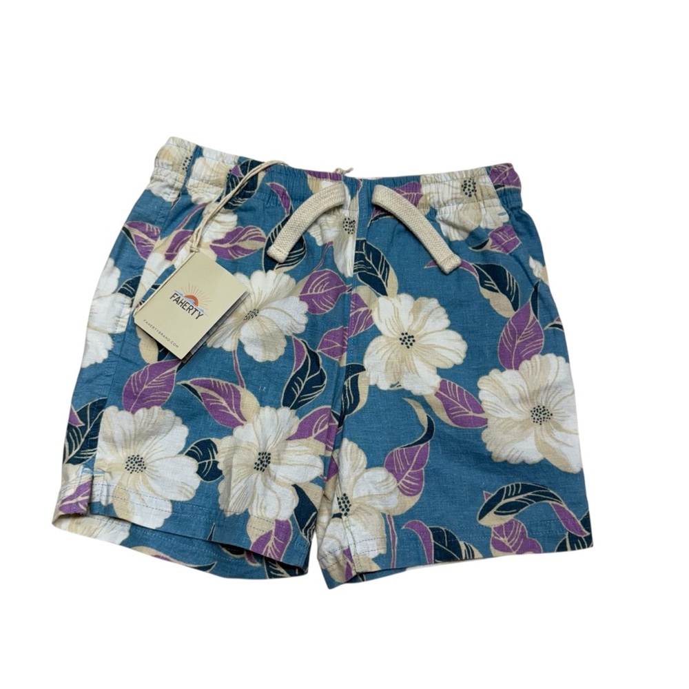 Faherty Boys Breeze Pull on Shorts NWT Summer Sky Hawaiian